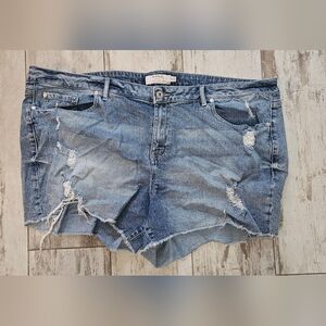 Torrid Blue Distressed Jean Shorts 26